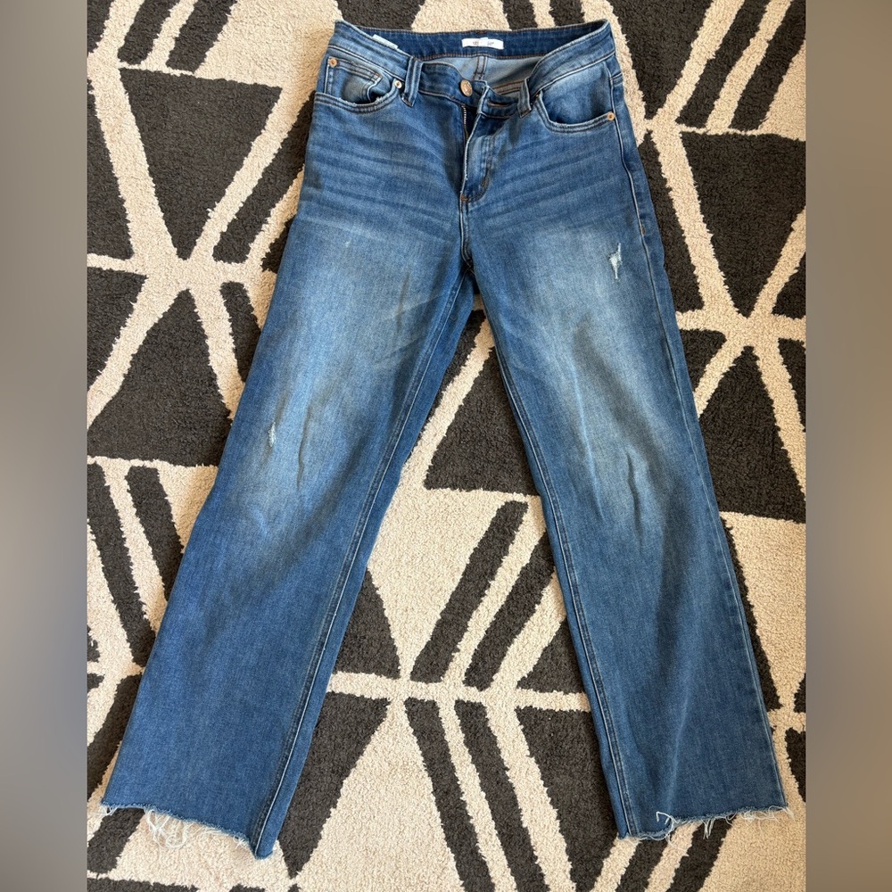 STS. Blue Women’s wide leg high rise distressed blue jeans from Nordstrom rack.